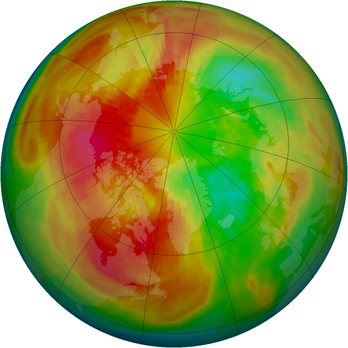 Arctic ozone map for 12 March 2003